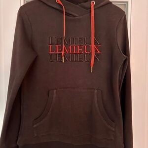 Brown Hoodie with Red Accents